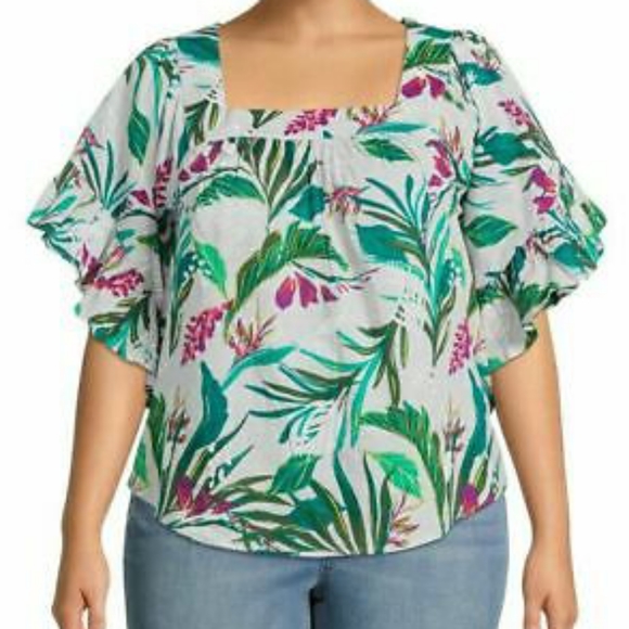💥NWT SET OF 2 COTTON BLOUSES PLUS SIZE 4X WOMEN'S TOPS SHIRTS - Picture 2 of 6